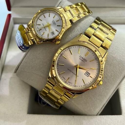 ست ساعت زنانه و مردانه کاسیو صفحه سفید